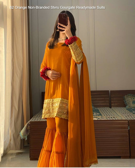 62 Orange Non-Branded Stvru Gourgate Readymade Suits