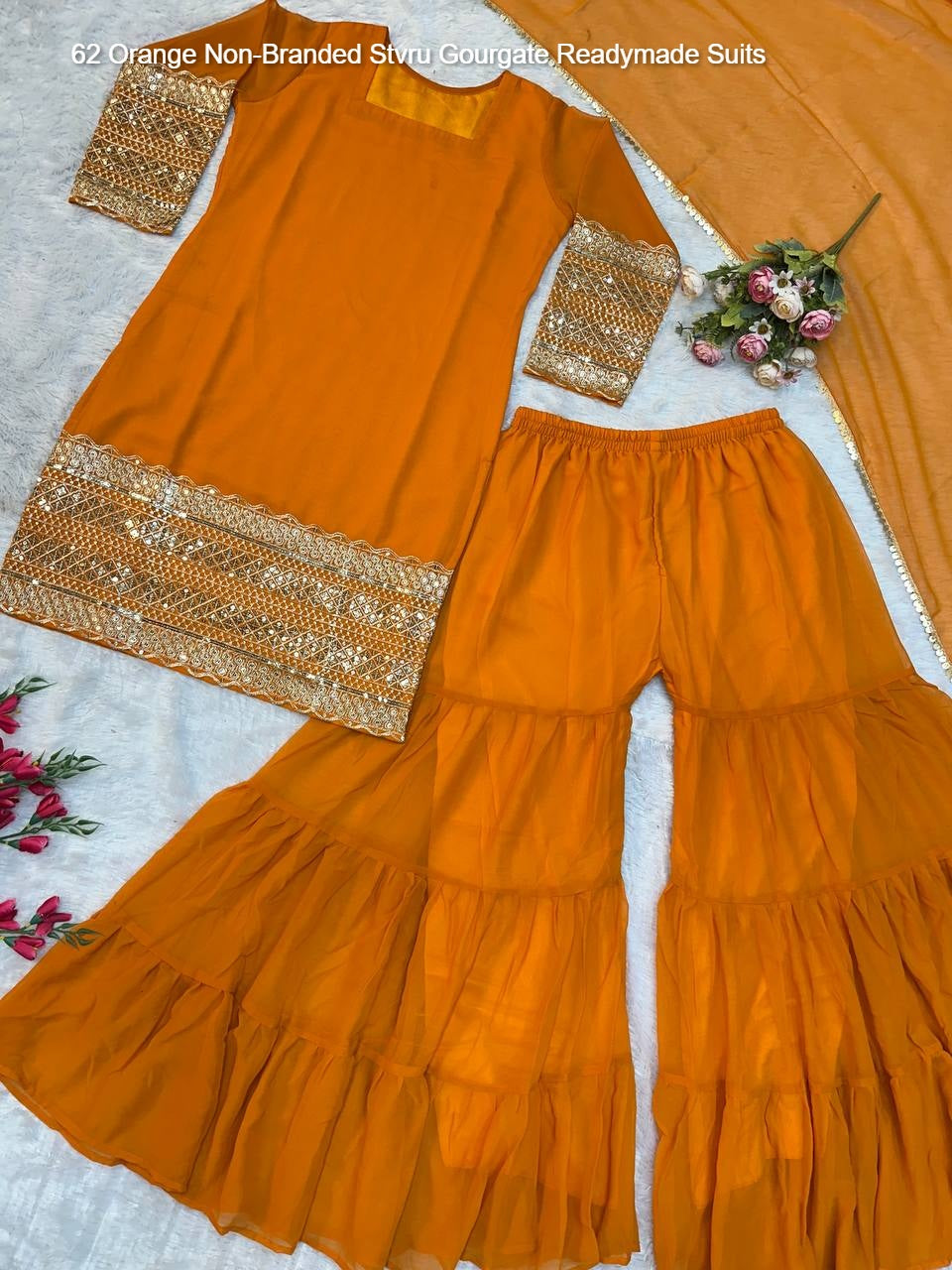 62 Orange Non-Branded Stvru Gourgate Readymade Suits