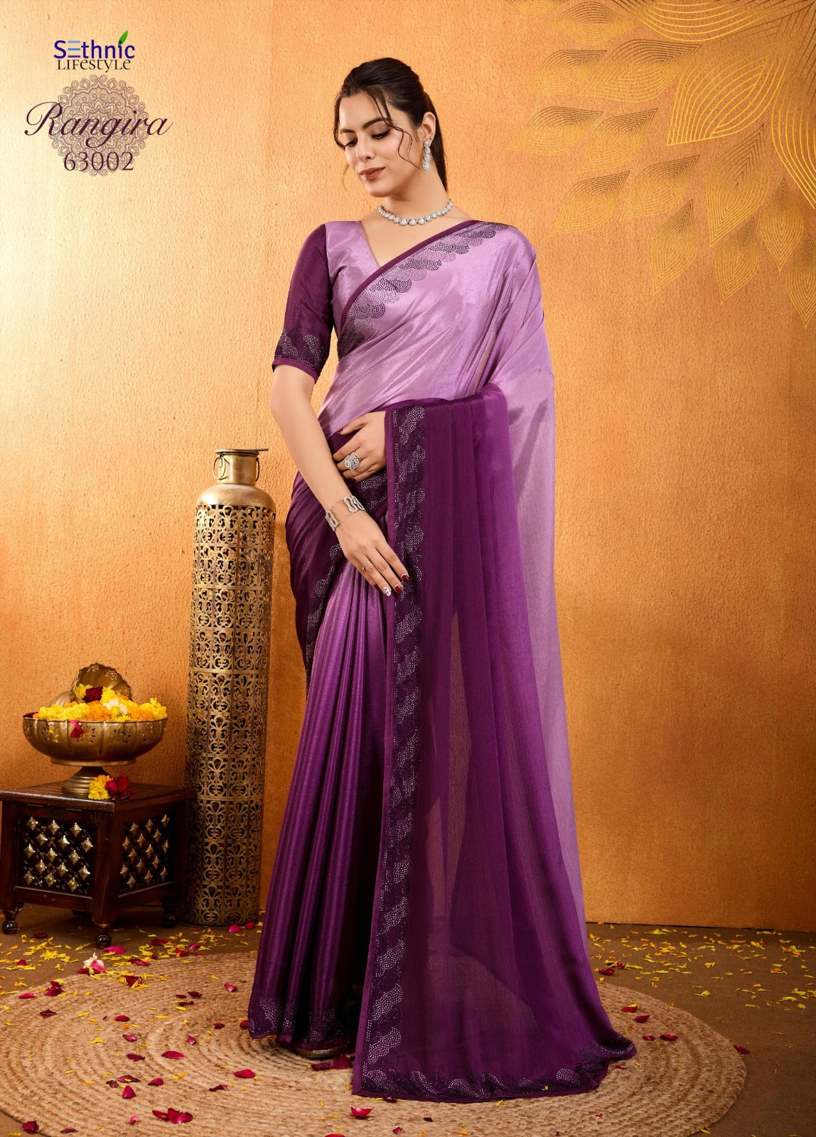 63002 Rangira Sethnic Chinon Sarees