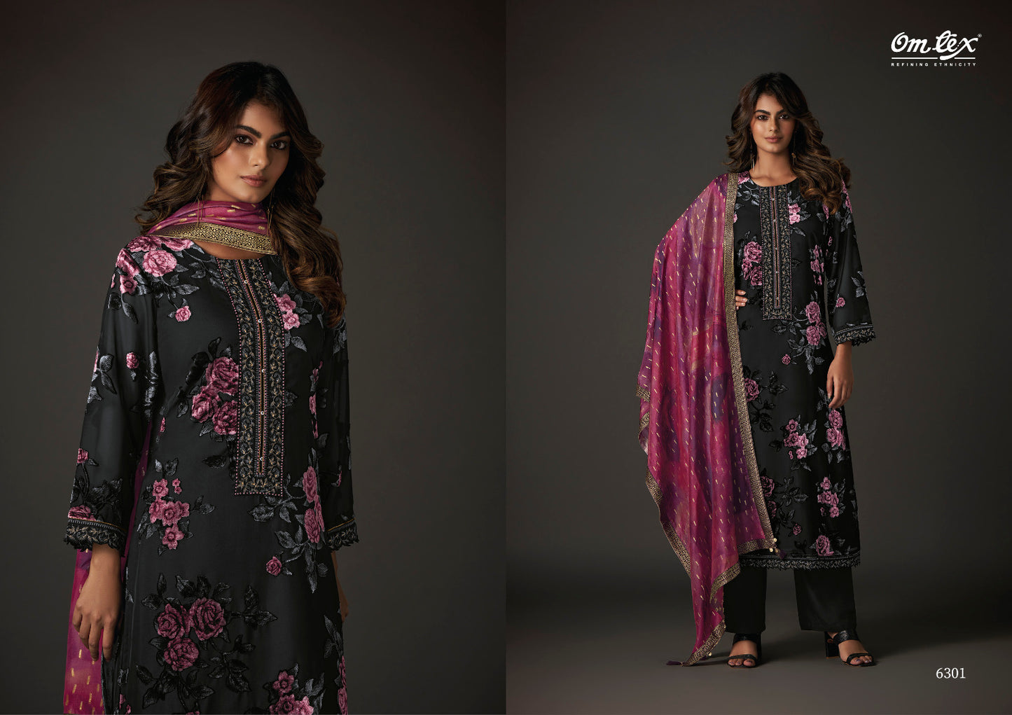 6301 Galaxia Omtex Brasso Pashmina Suits