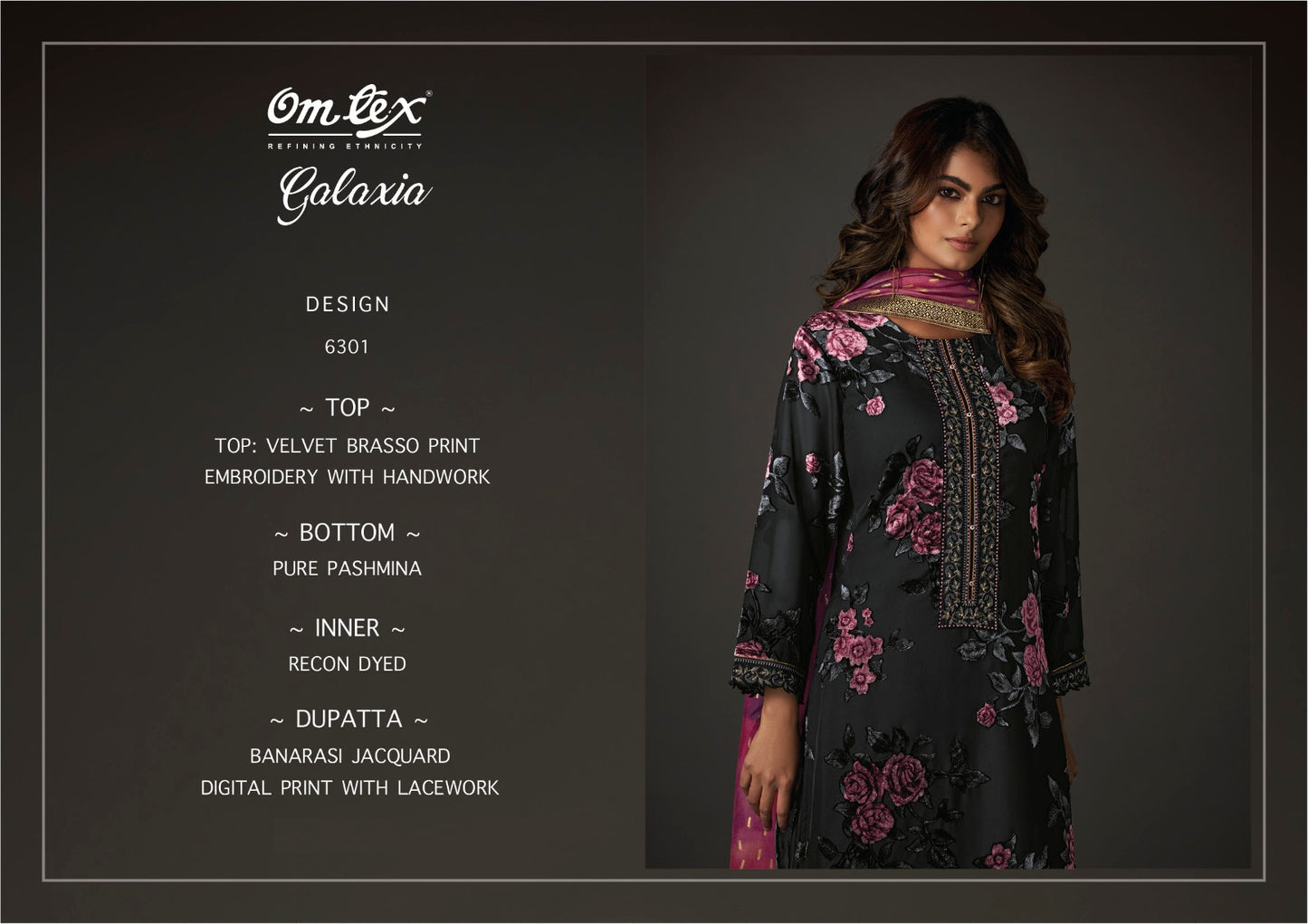 6301 Galaxia Omtex Brasso Pashmina Suits