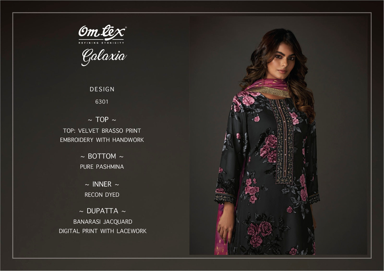 6301 Galaxia Omtex Brasso Pashmina Suits