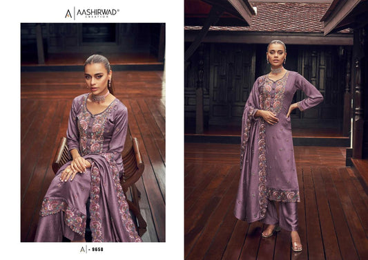 9658 Manya Aashirwad Creation Unstitched Suits