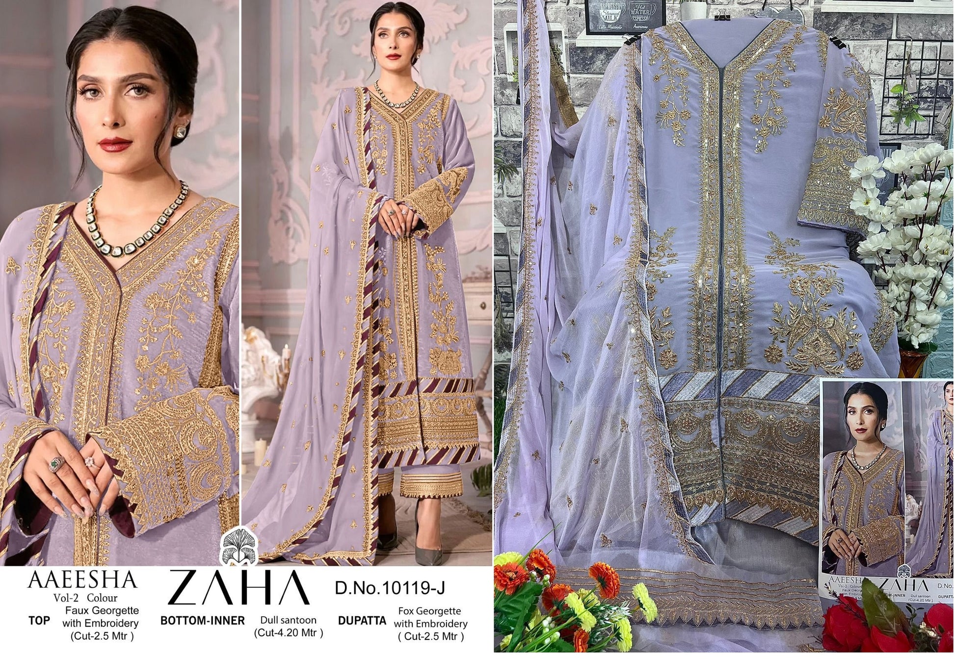 10119-J Zaha Pakistani Salwar Suits