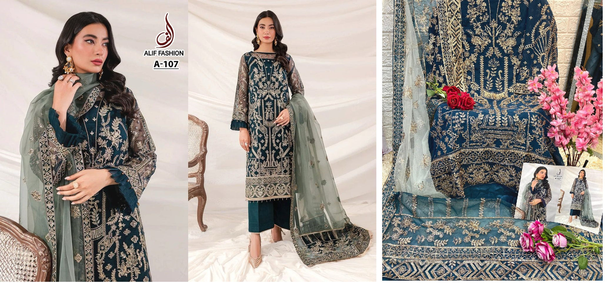 A-107 Alif Fashion Pakistani Salwar Suits
