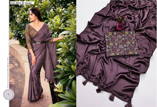 Vruti Wine Bt Sarees
