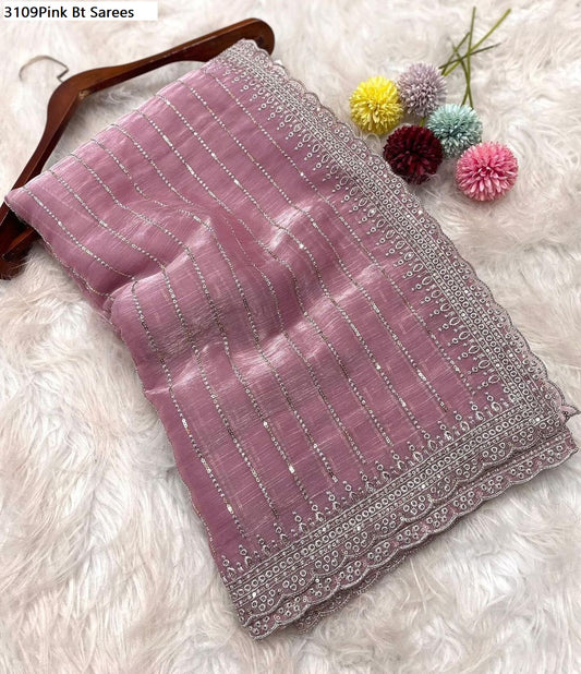 3109Pink Bt Sarees