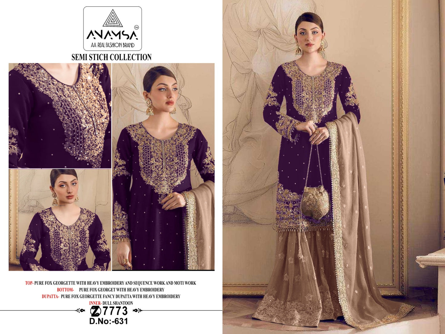 631 Anamsa Patch Pakistani Salwar Suits
