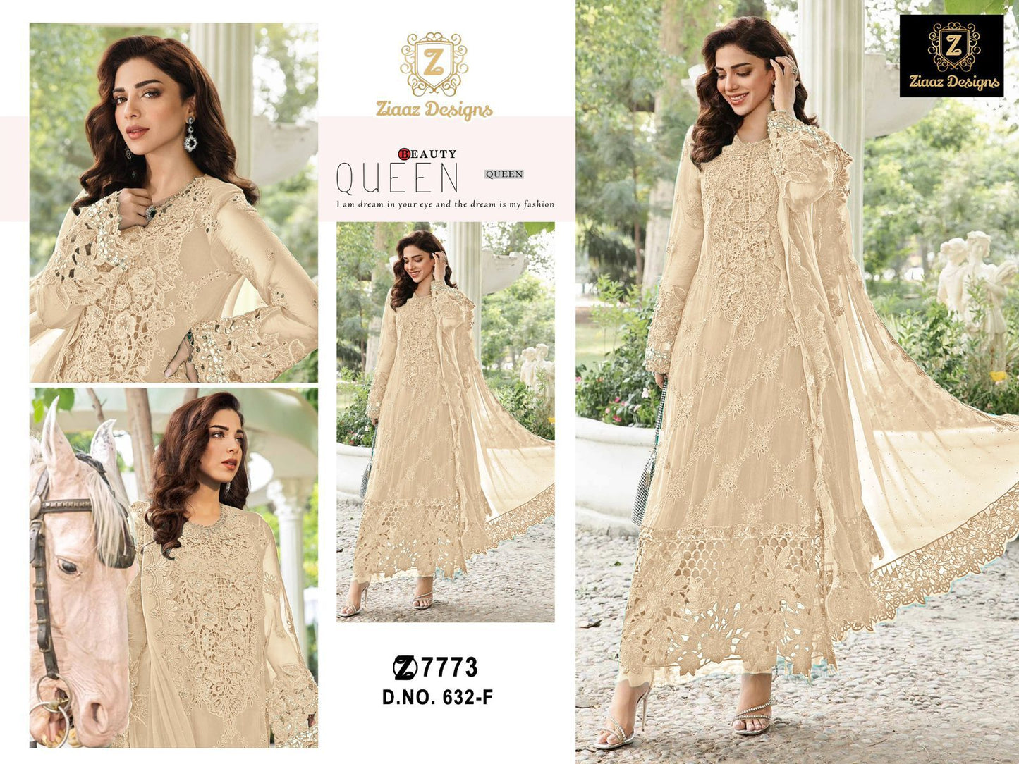 632F Ziaaz Designs Handwork Pakistani Salwar Suits