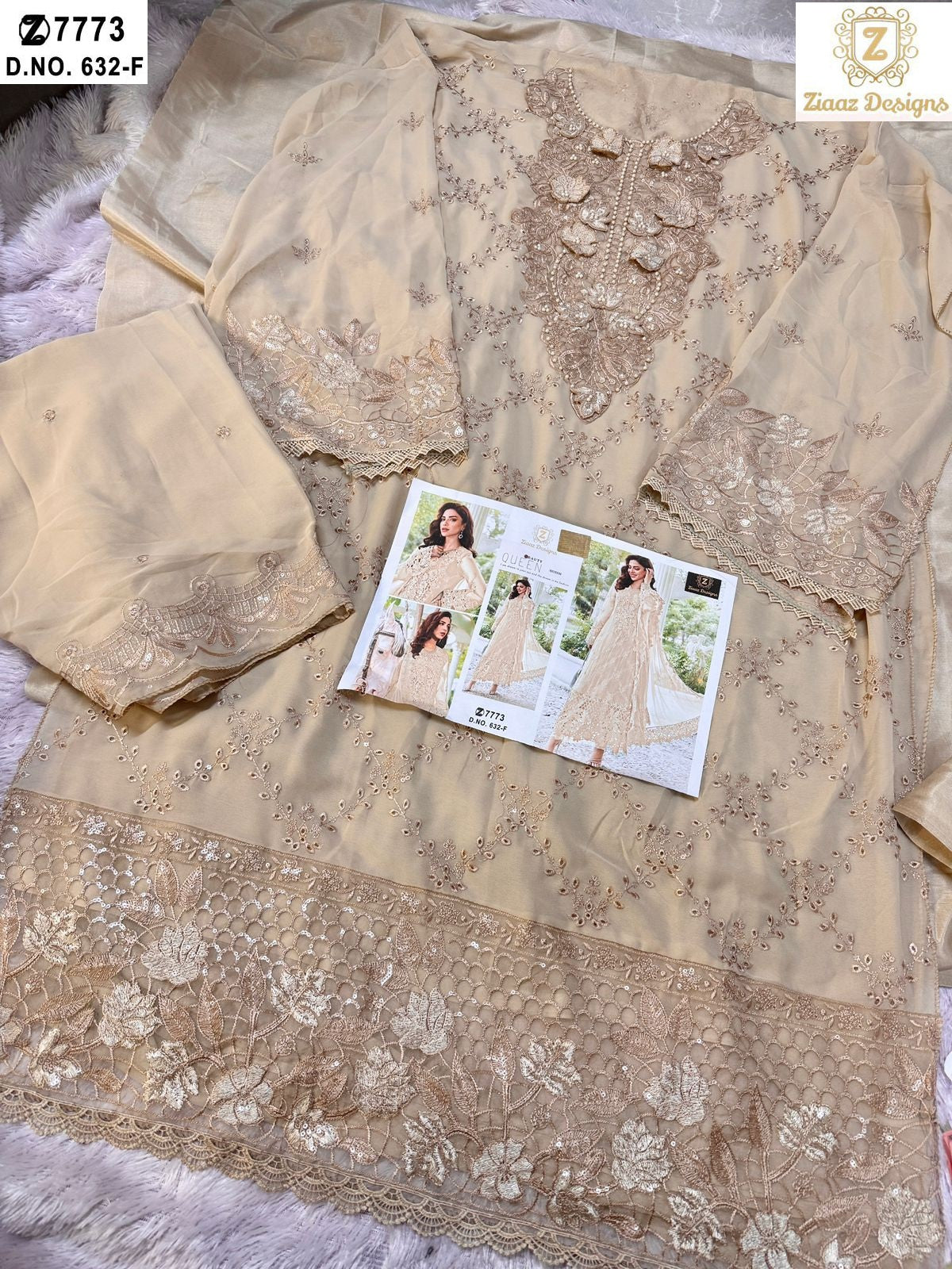 632F Ziaaz Designs Handwork Pakistani Salwar Suits