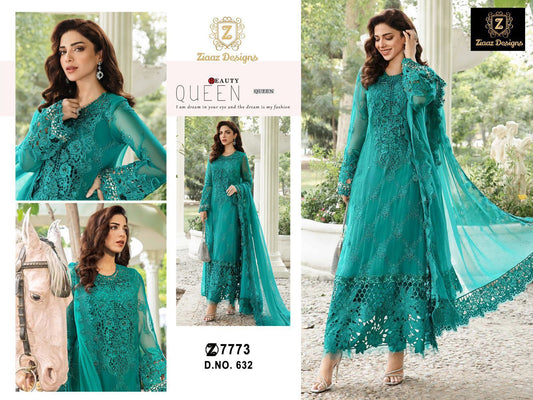 632 Ziaaz Designs Embroidery Pakistani Salwar Suits