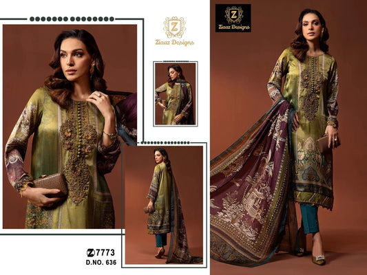 636 Ziaaz Designs Printed Pakistani Salwar Suits