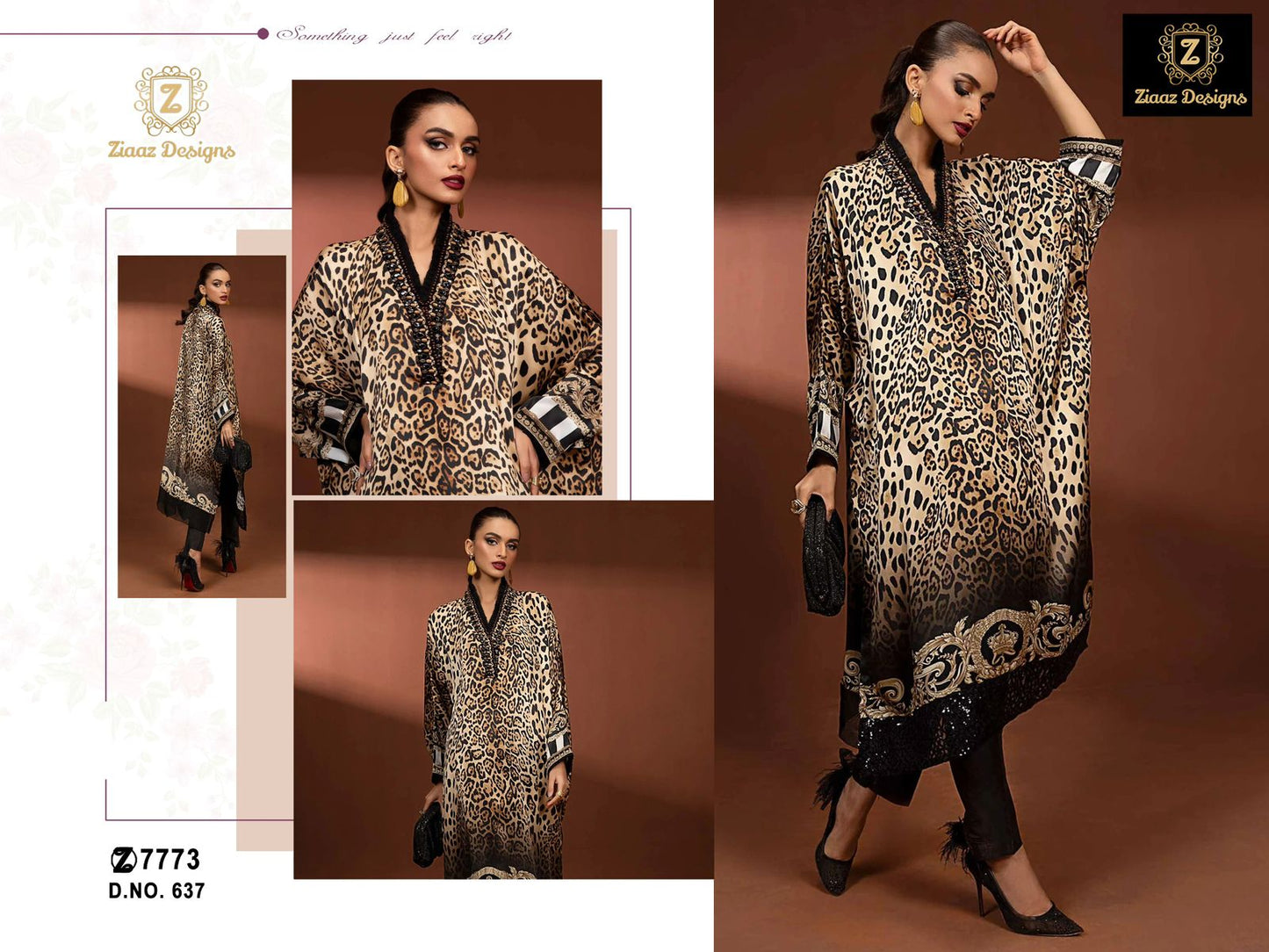 637 Ziaaz Designs Printed Pakistani Salwar Suits