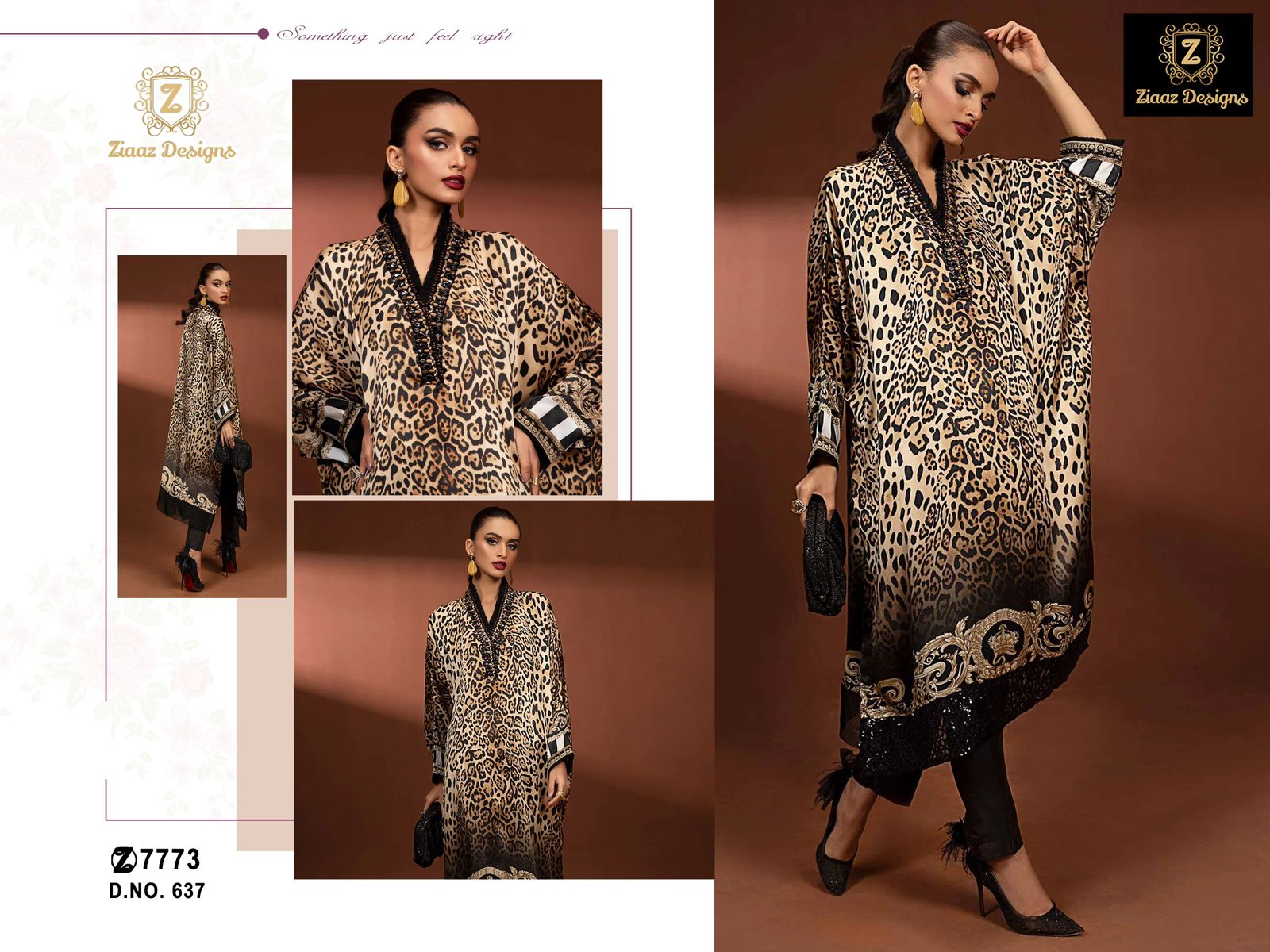 637 Ziaaz Designs Printed Pakistani Salwar Suits