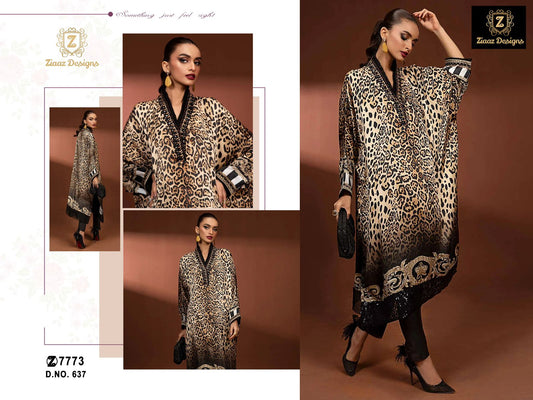 637 Ziaaz Designs Printed Pakistani Salwar Suits