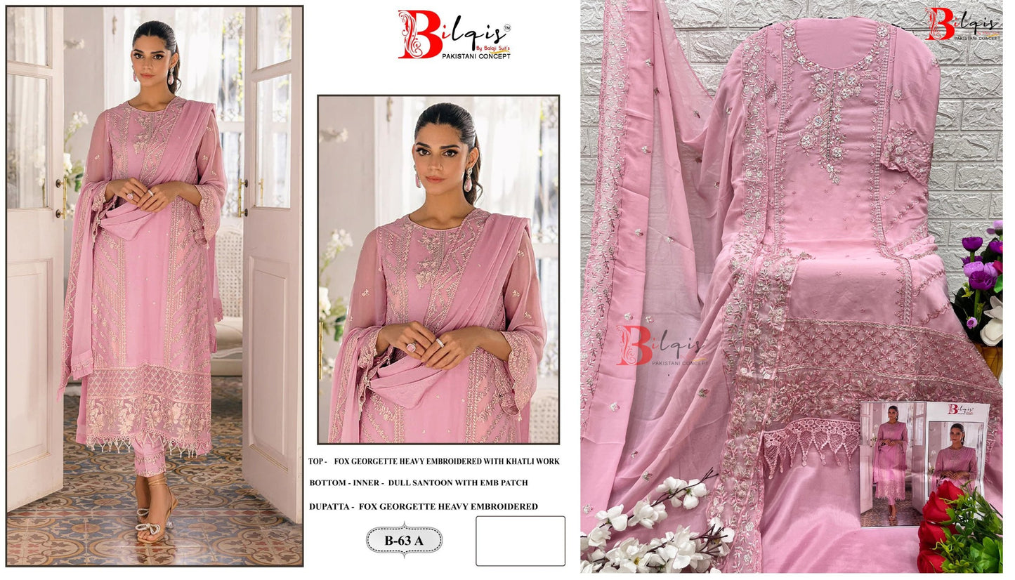 63A Bilqis Faux Georgette Pakistani Salwar Suits