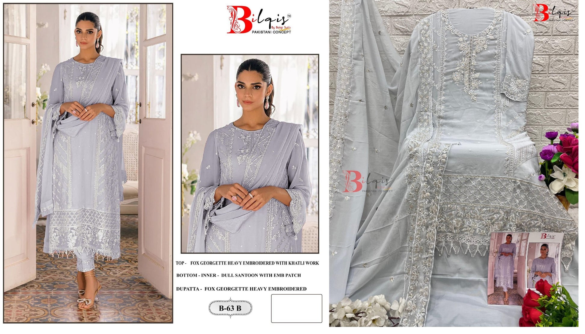 63B Bilqis Faux Georgette Pakistani Salwar Suits