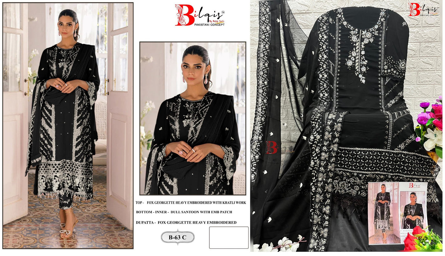 63C Bilqis Faux Georgette Pakistani Salwar Suits