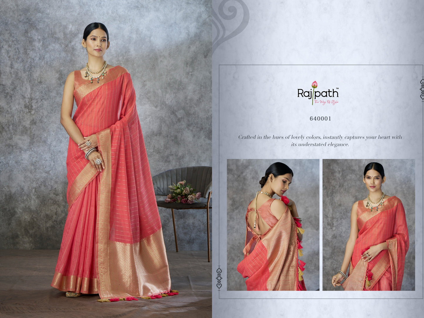 640001 Ronak Rajpath Cotton Silk Sarees