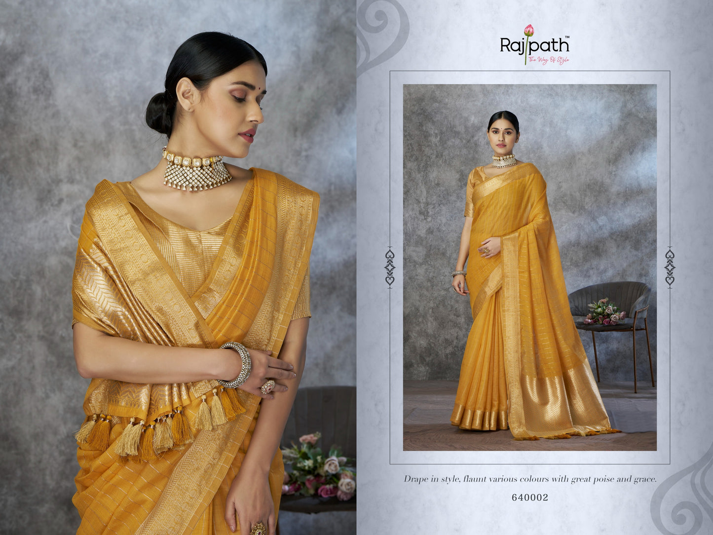 640002 Ronak Rajpath Cotton Silk Sarees