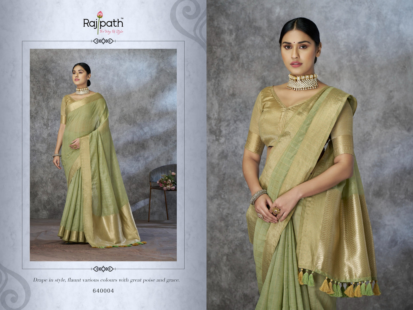 640004 Ronak Rajpath Cotton Silk Sarees