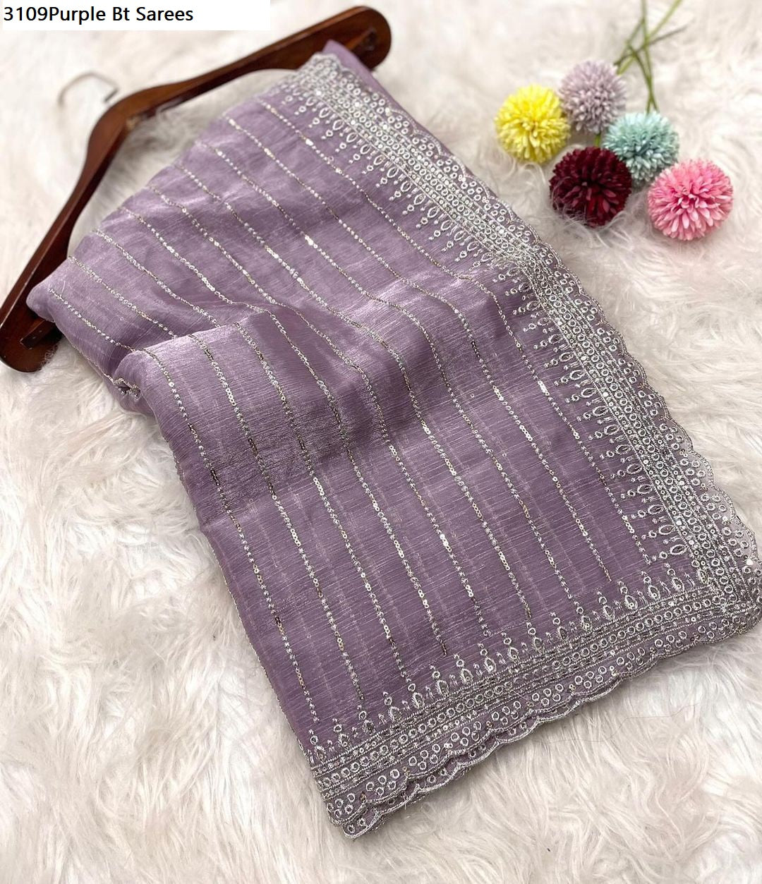 3109Purple Bt Sarees
