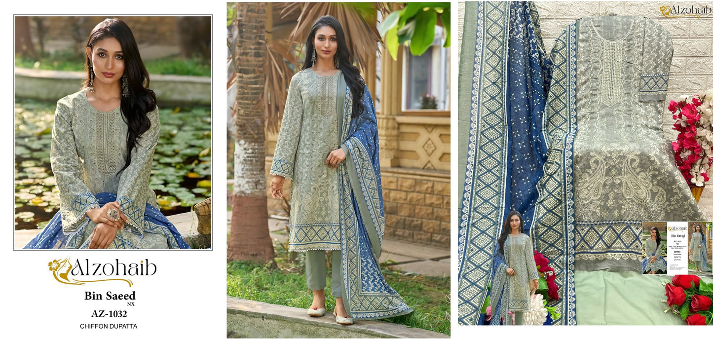 1032 Bin Saeed Nx Al Zohaib Pakistani Salwar Suits