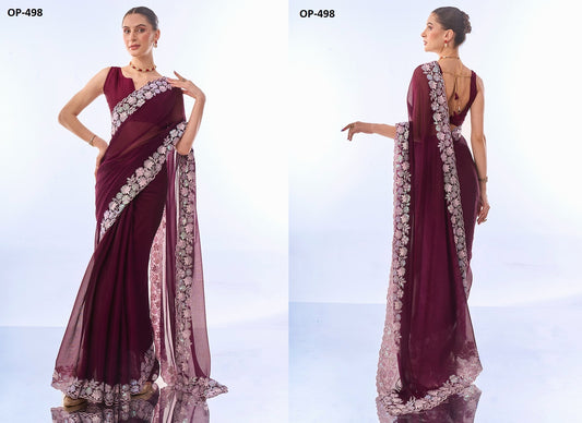 498 Wine Laxminam Sarees