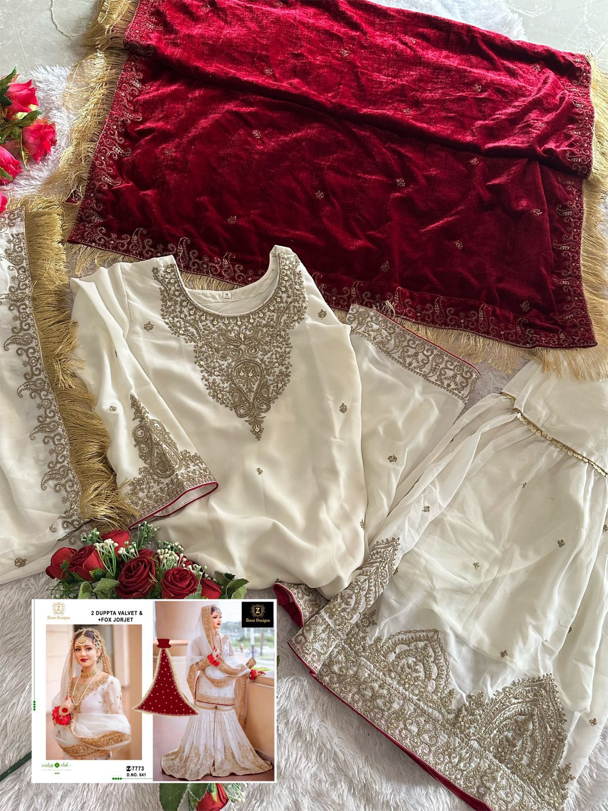 641 Ziaaz Designs Handwork Pakistani Readymade Suits