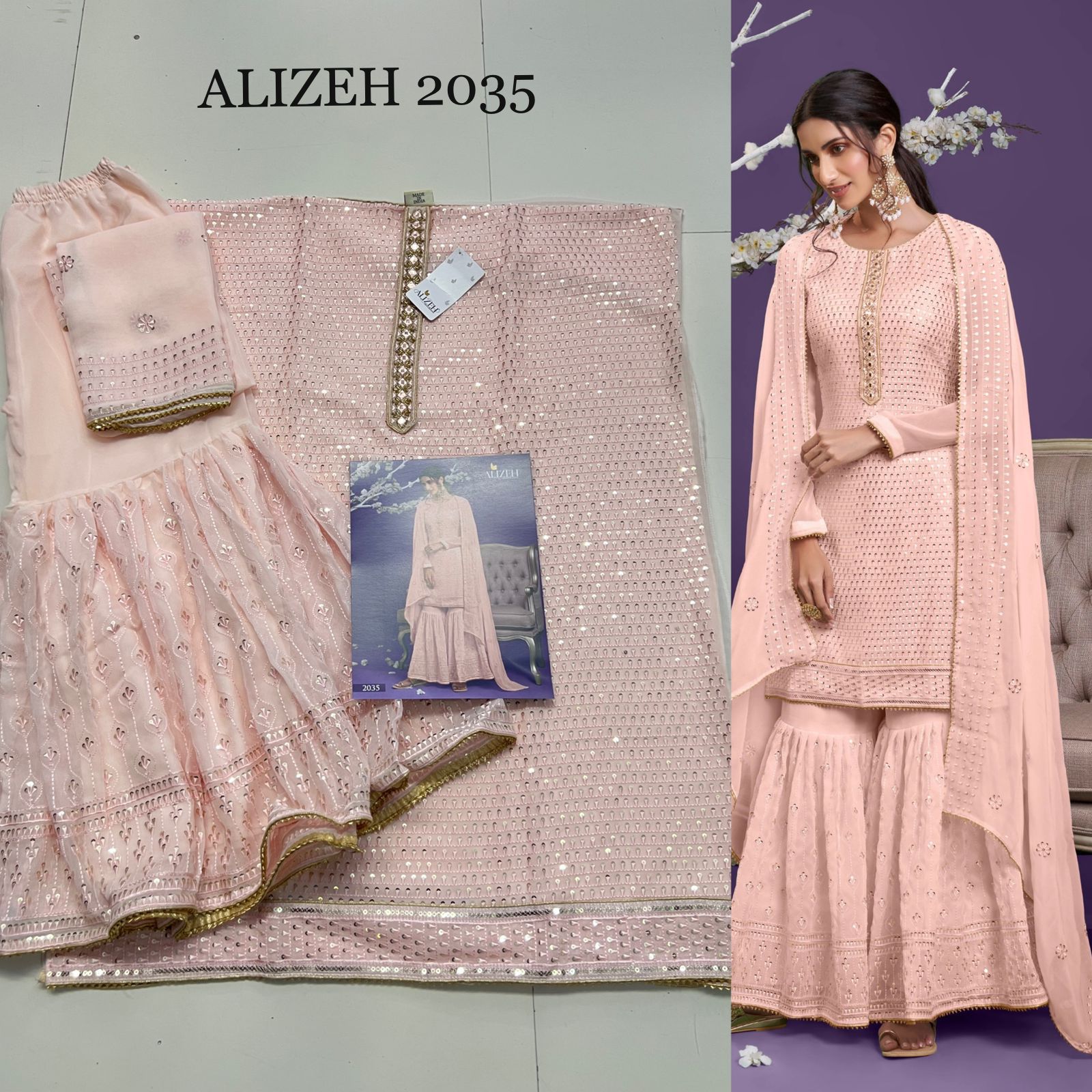 2035 Zaida Vol 9 Alizeh Unstitched Suits