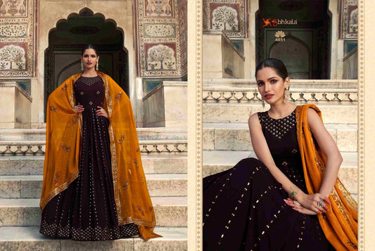 4851 Flory Vol 29 Shubhkala Gown Dupatta Set