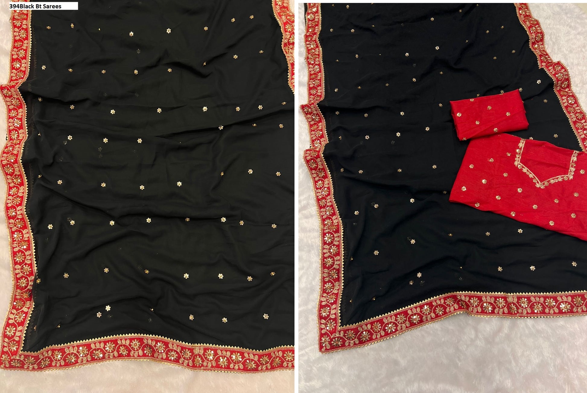 394Black Bt Sarees