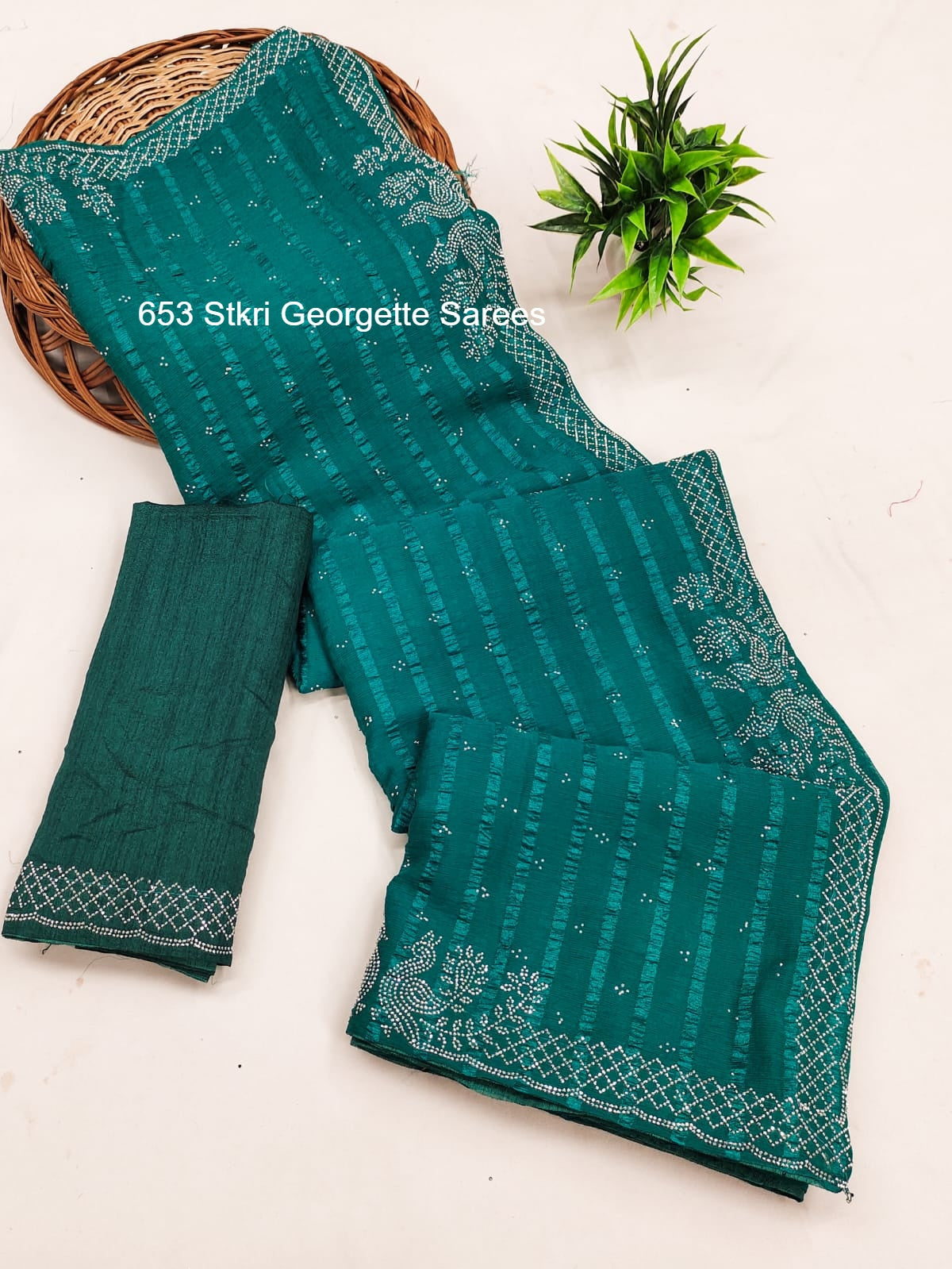653 Stkri Georgette Sarees
