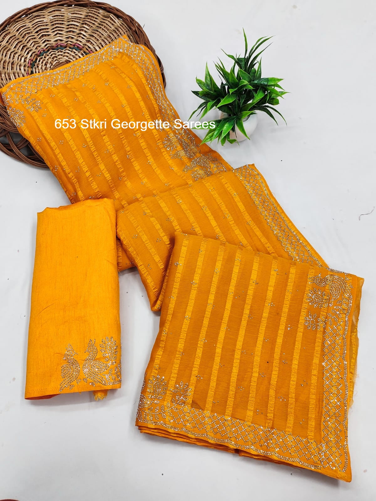 653 Stkri Georgette Sarees