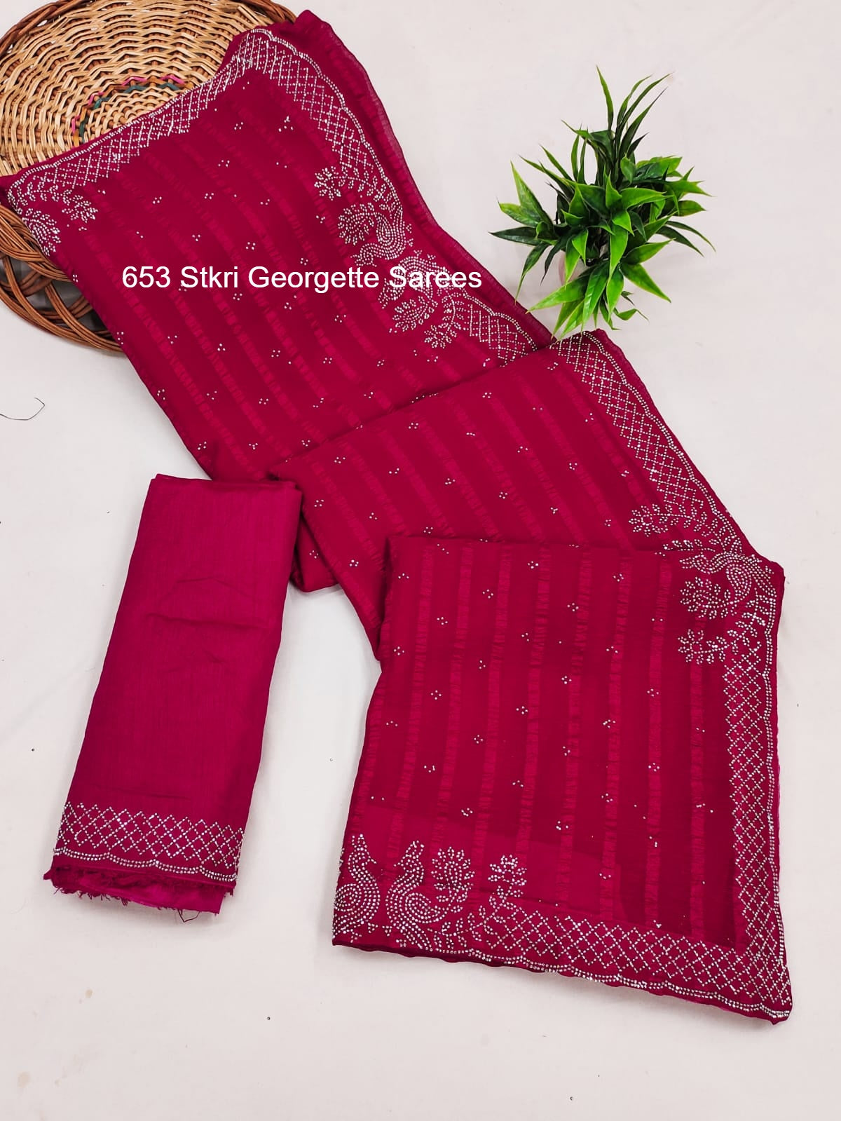 653 Stkri Georgette Sarees