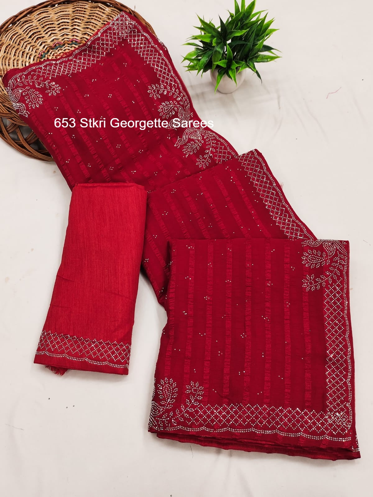 653 Stkri Georgette Sarees