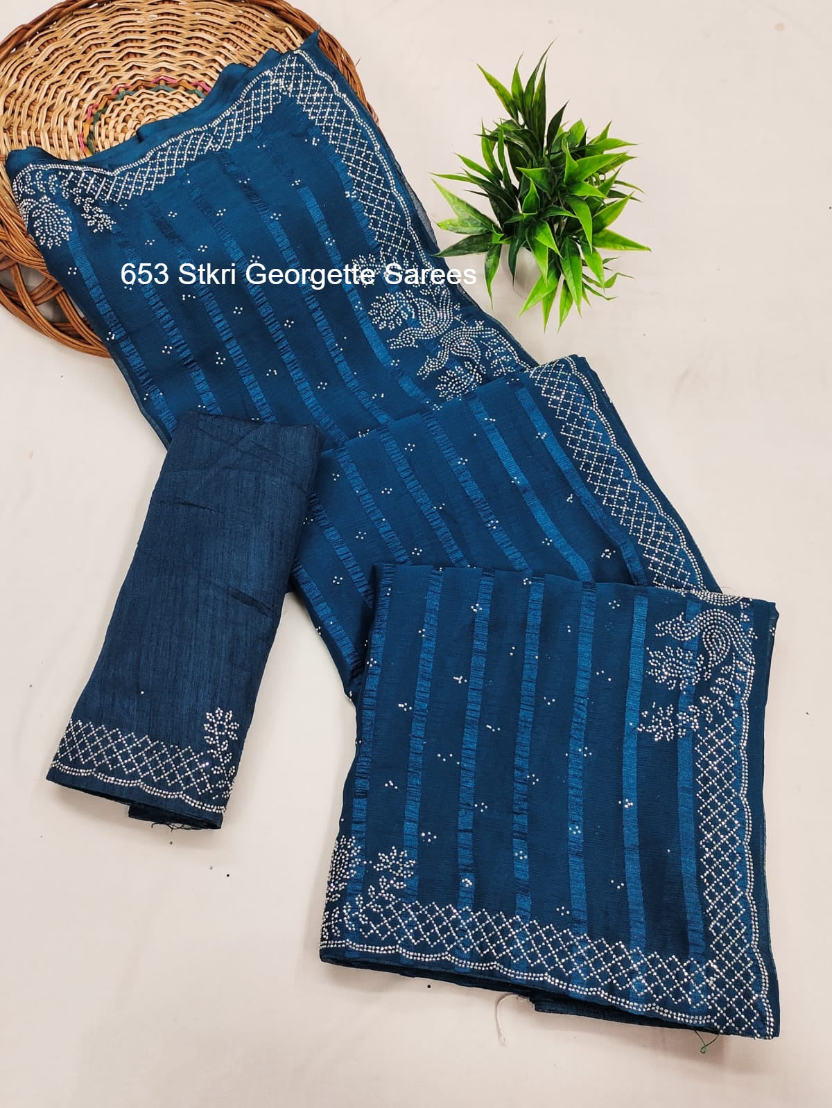653 Stkri Georgette Sarees