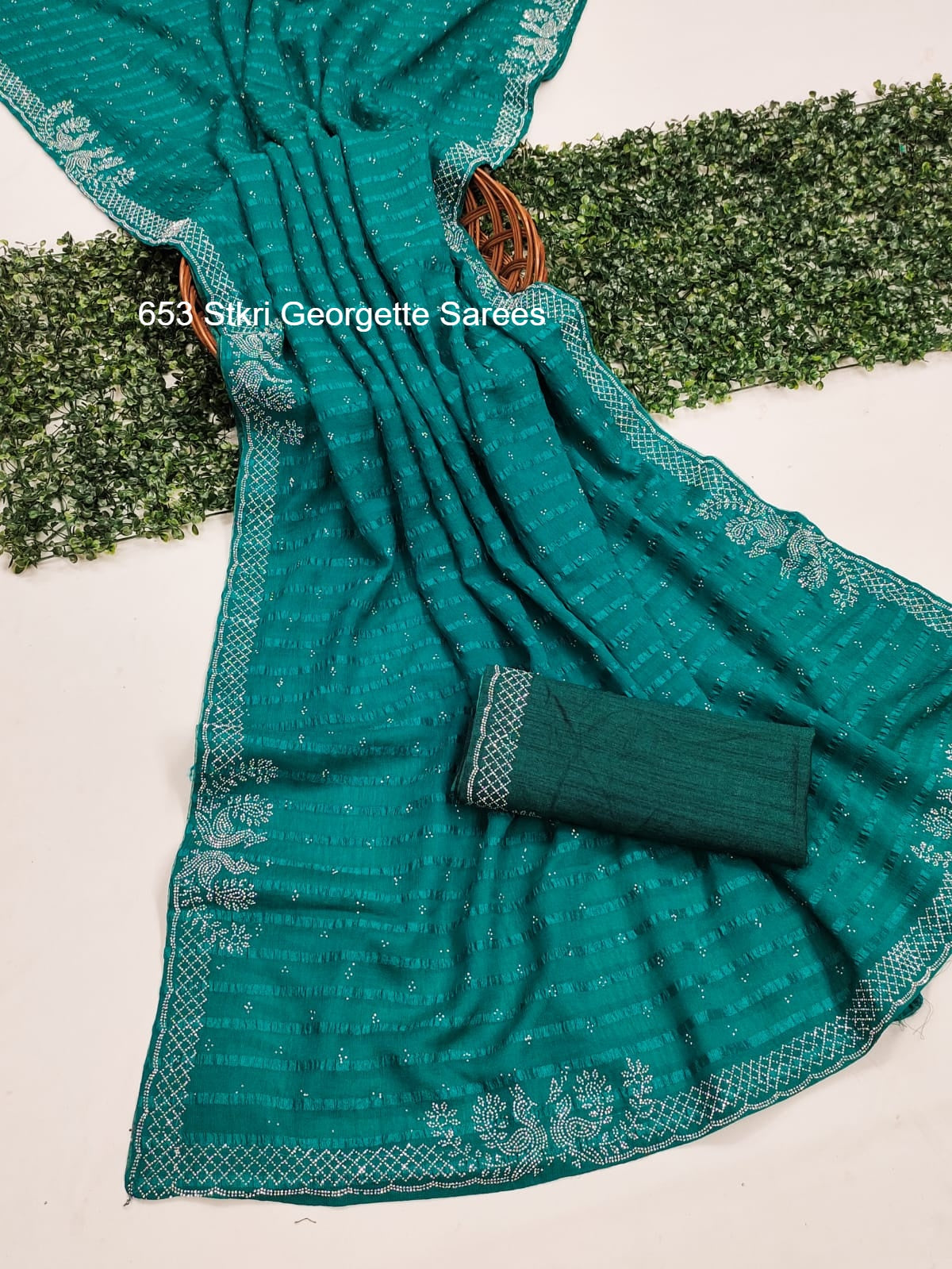 653 Stkri Georgette Sarees