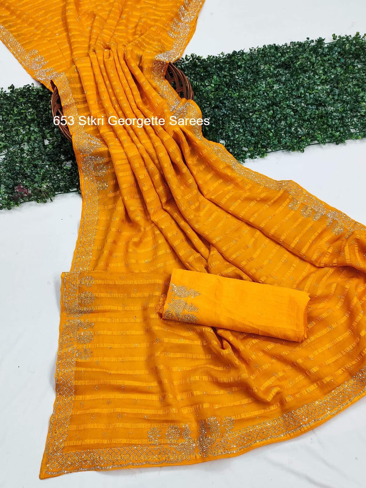653 Stkri Georgette Sarees