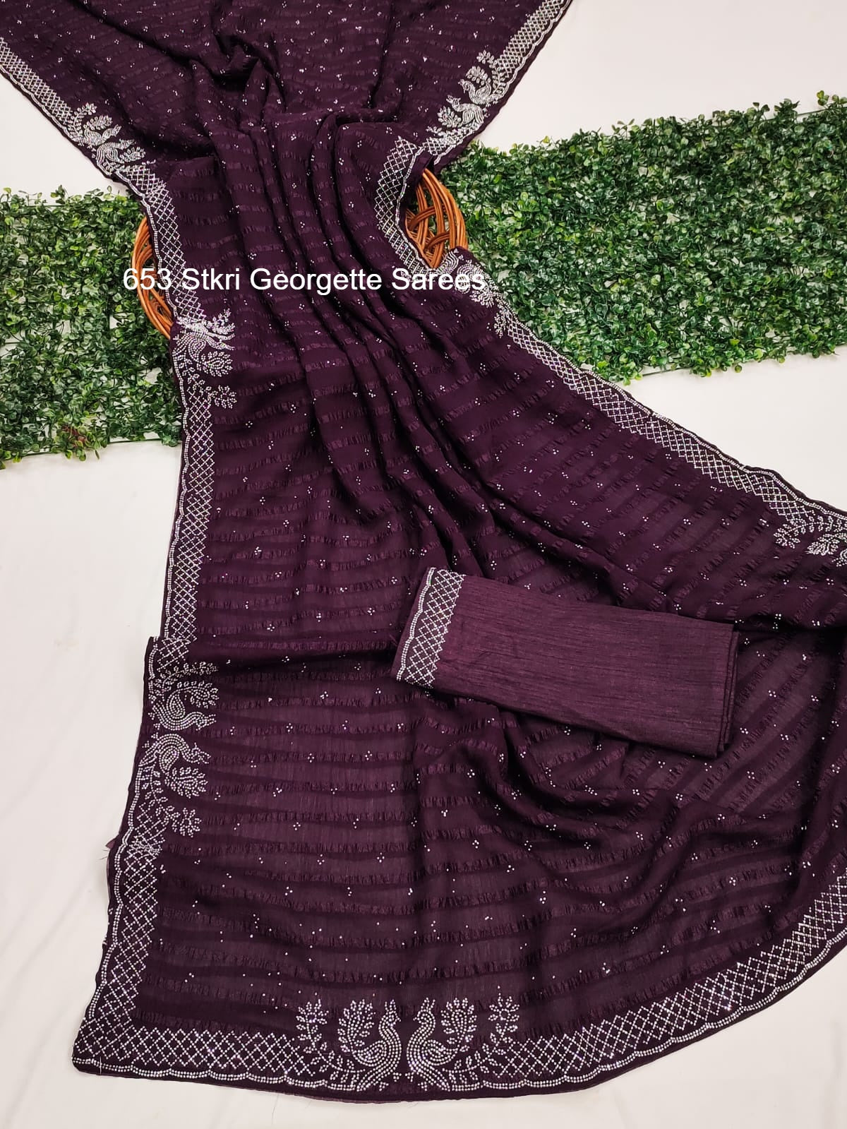 653 Stkri Georgette Sarees