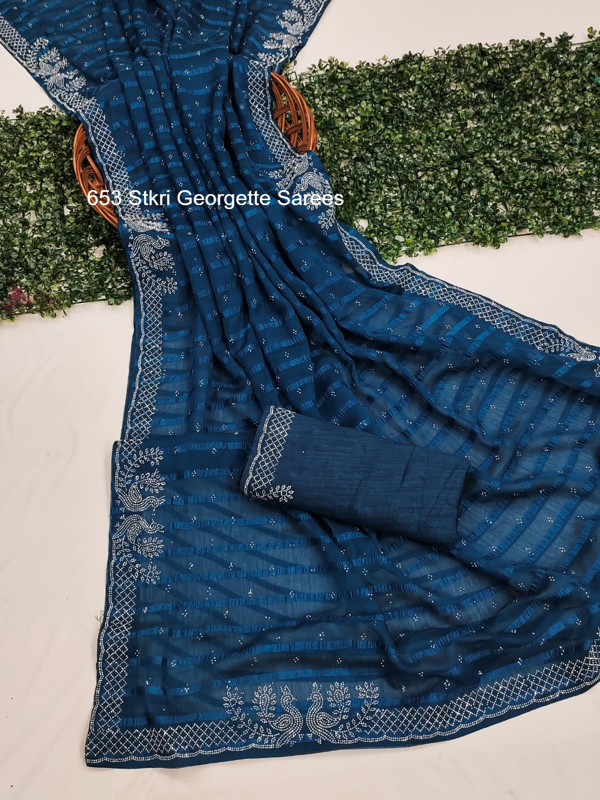 653 Stkri Georgette Sarees