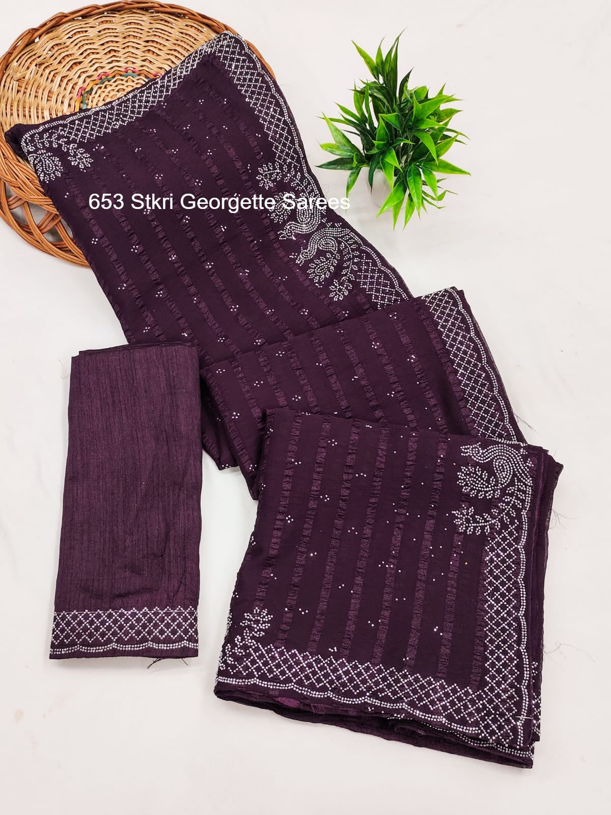 653 Stkri Georgette Sarees