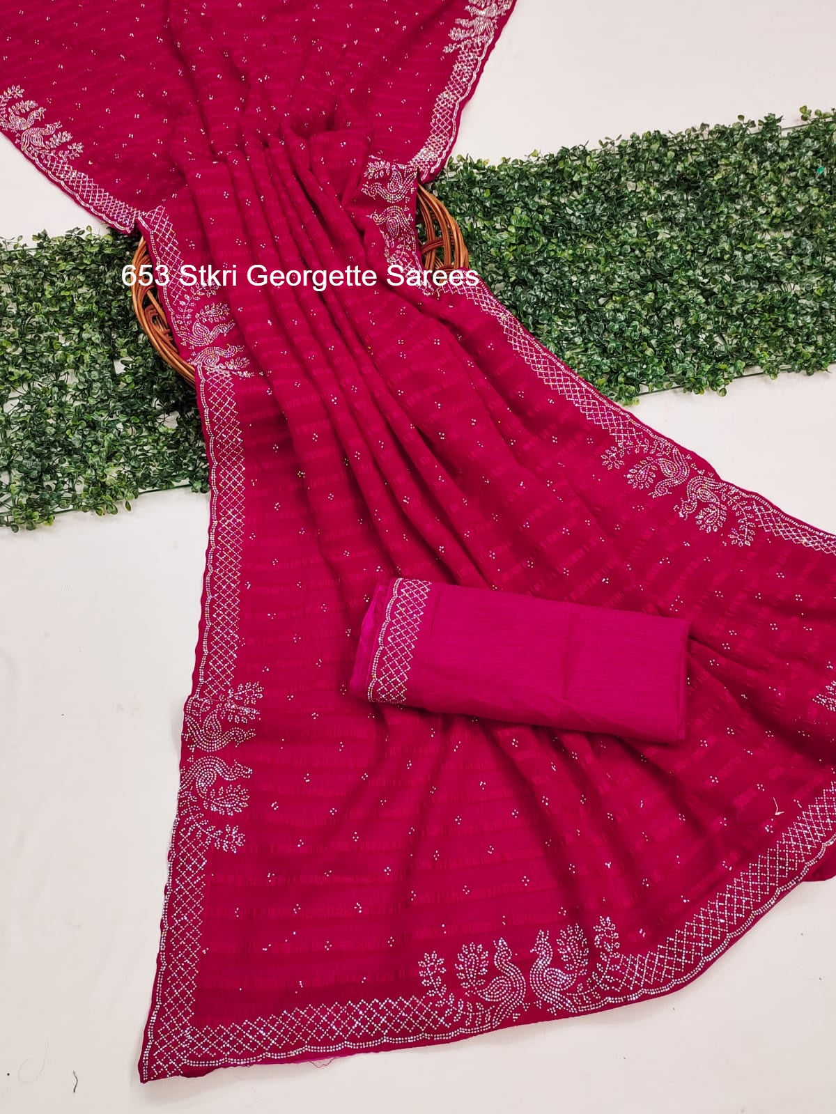 653 Stkri Georgette Sarees