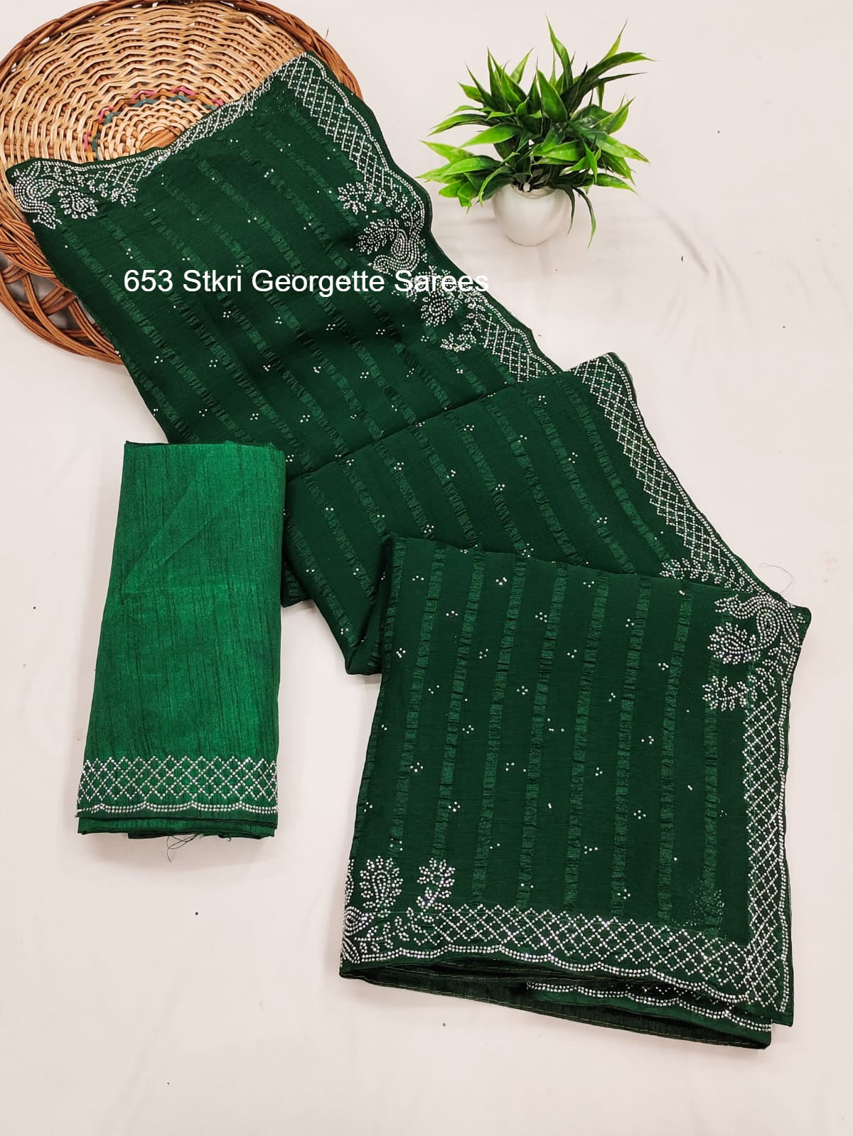 653 Stkri Georgette Sarees