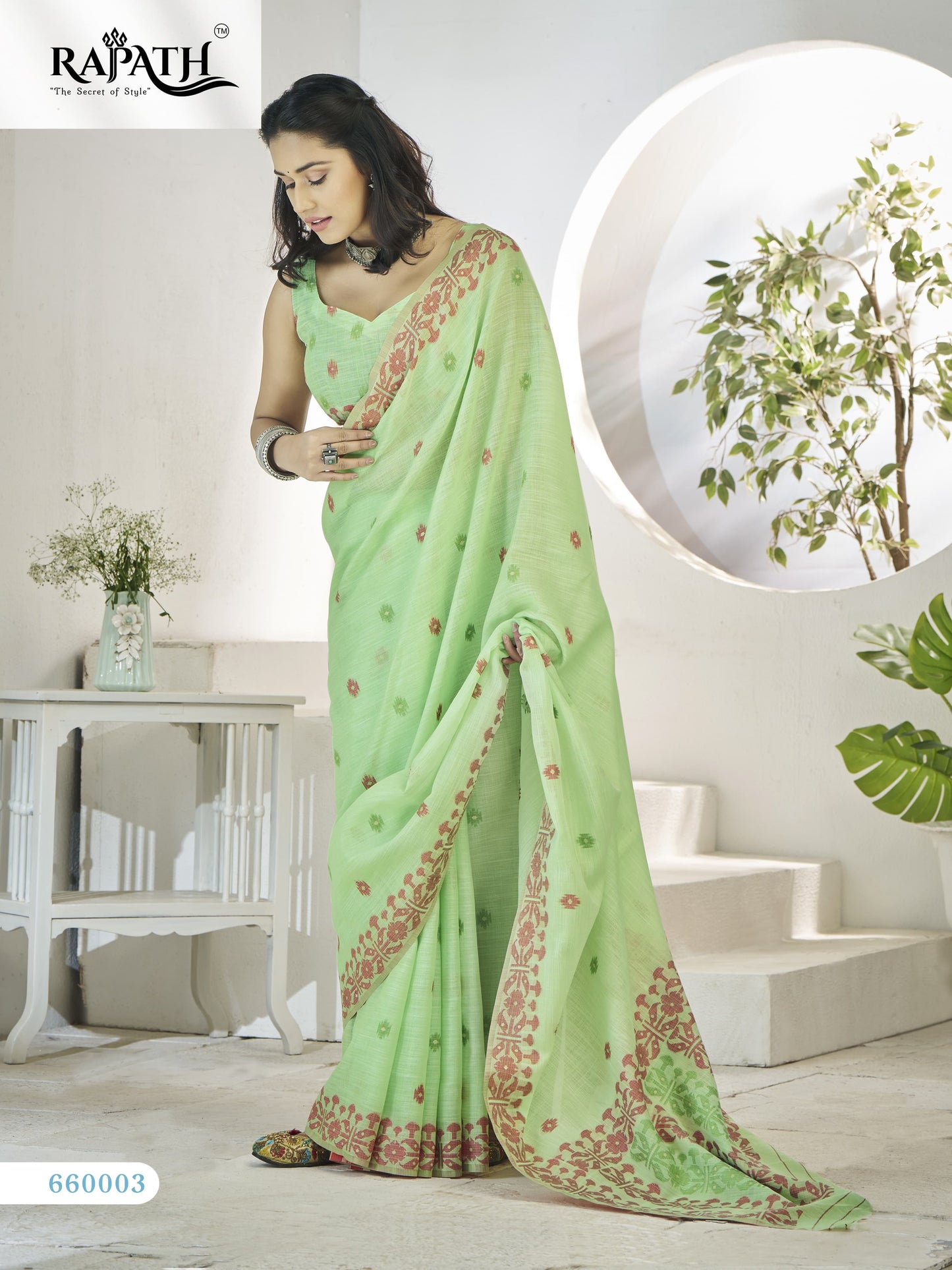 660003 Disha Silk Rajpath Linen Sarees