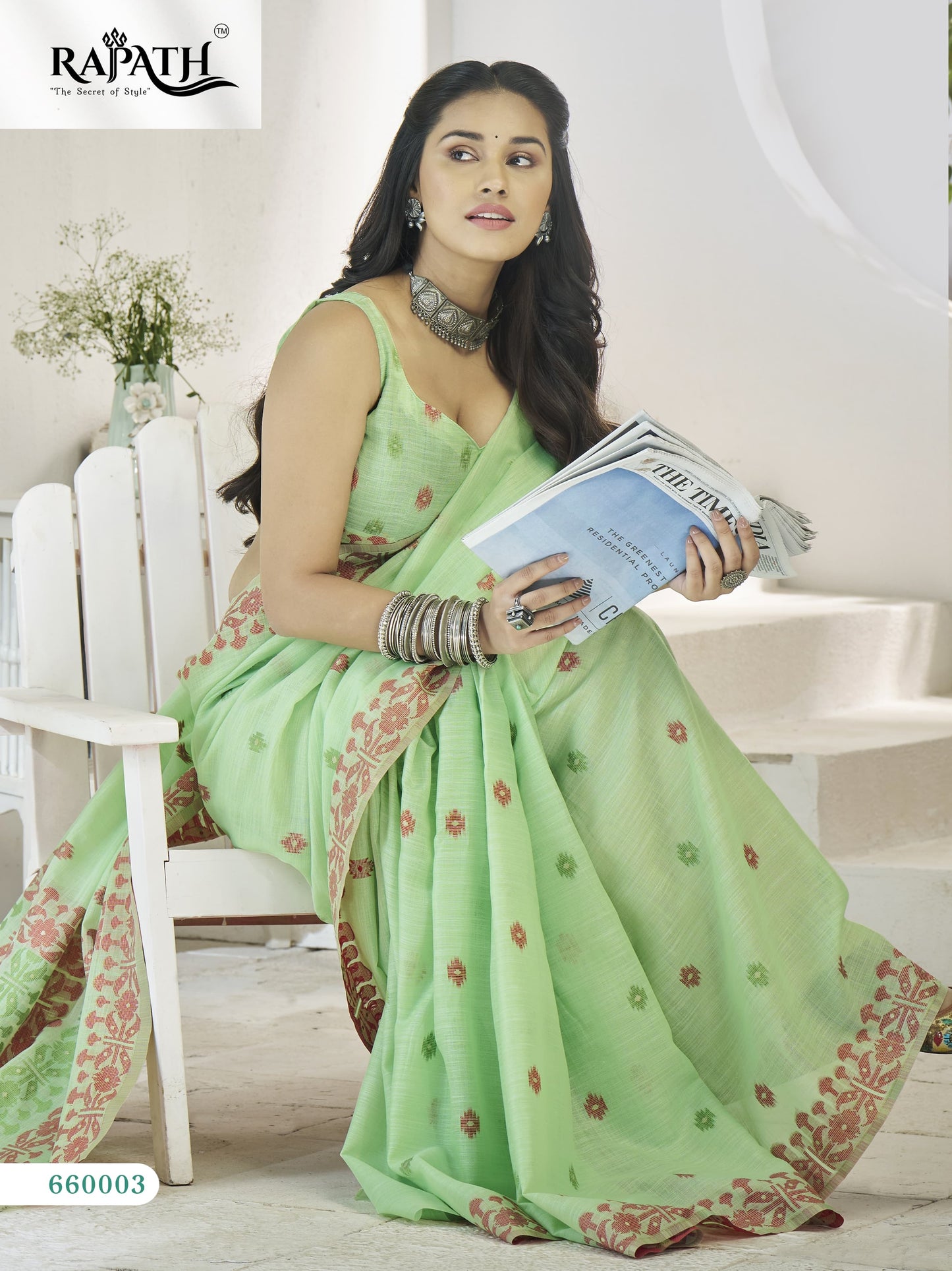 660003 Disha Silk Rajpath Linen Sarees