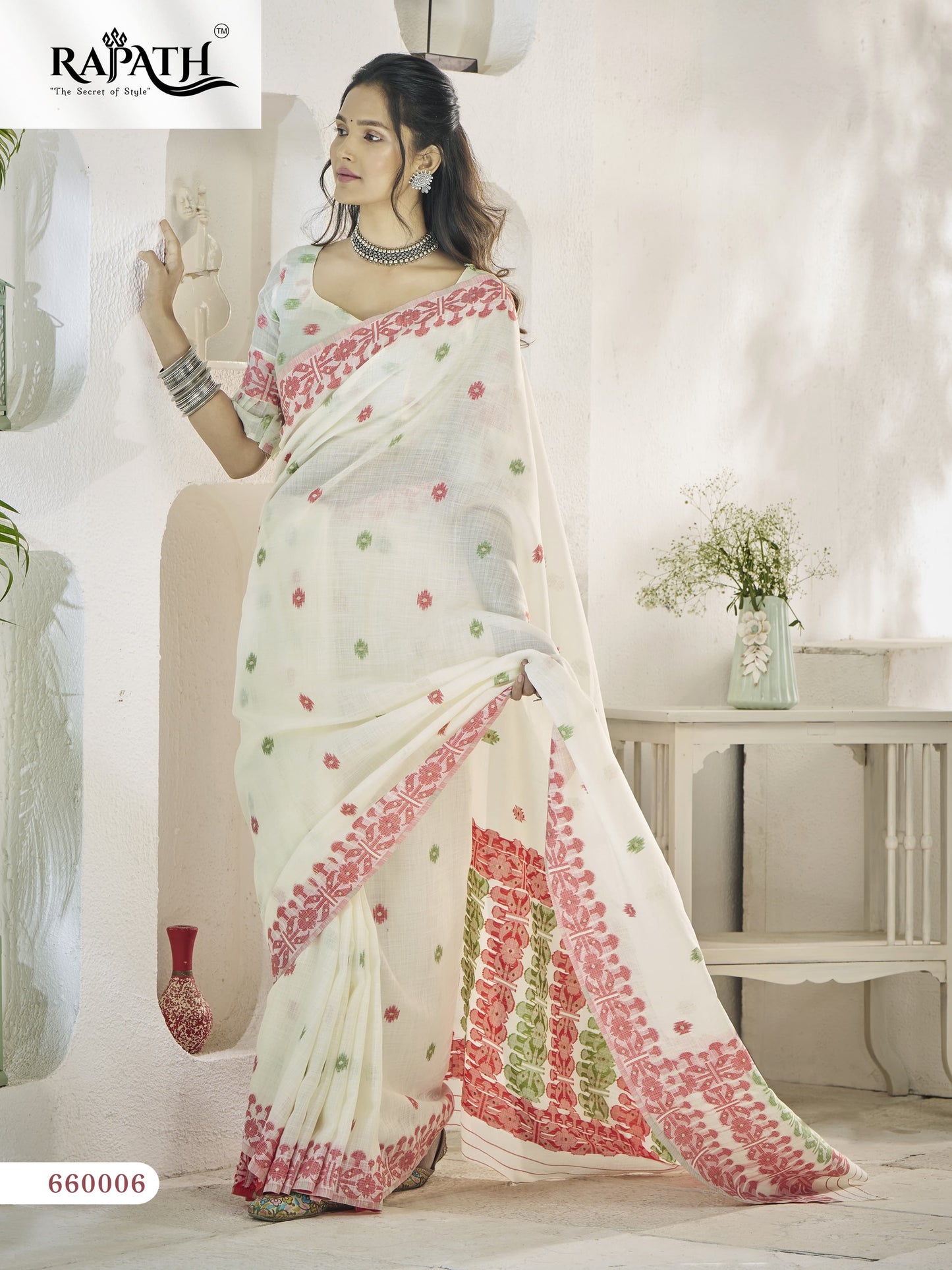 660006 Disha Silk Rajpath Linen Sarees