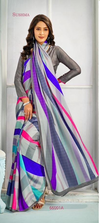 66001A Exceptional Sushma Satin Sarees