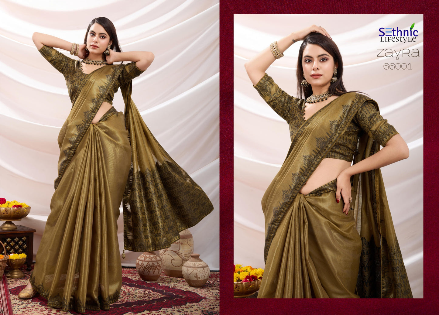 66001 Zayra Sethnic Tissue Sarees