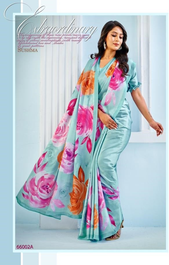 66002A Exceptional Sushma Satin Sarees